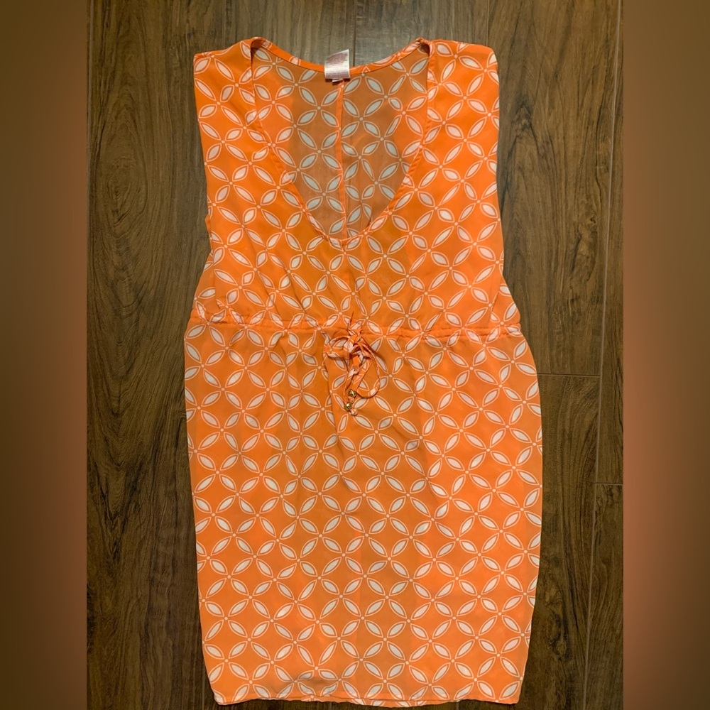 Merona Coral White Swim Cover Up Medium